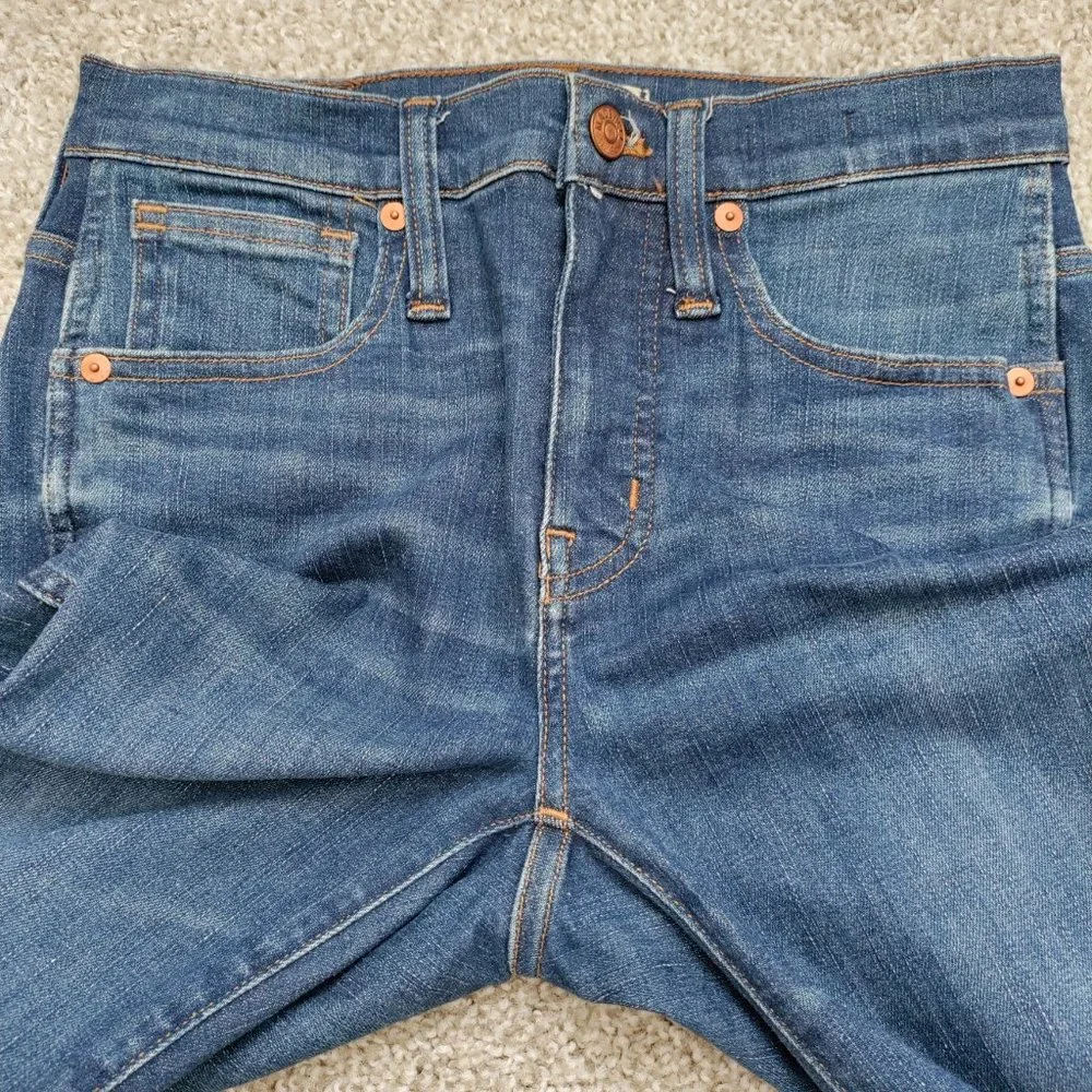 Madewell 9" High-Rise Skinny Jeans in Paloma Wash - Raw Hem Edition Size 25 - Picture 11 of 15